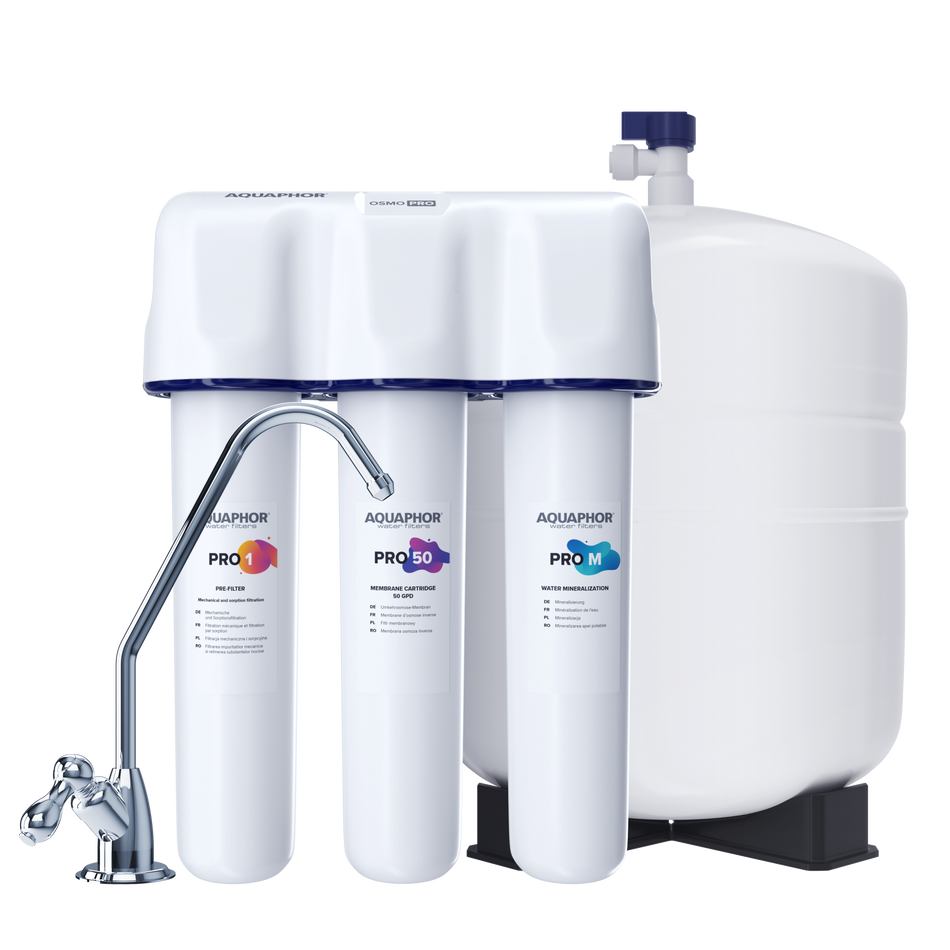 Filtru de apa potabila Aquaphor OSMO PRO 50, montare sub chiuveta, 2-3 l/min, rezervor 10 l