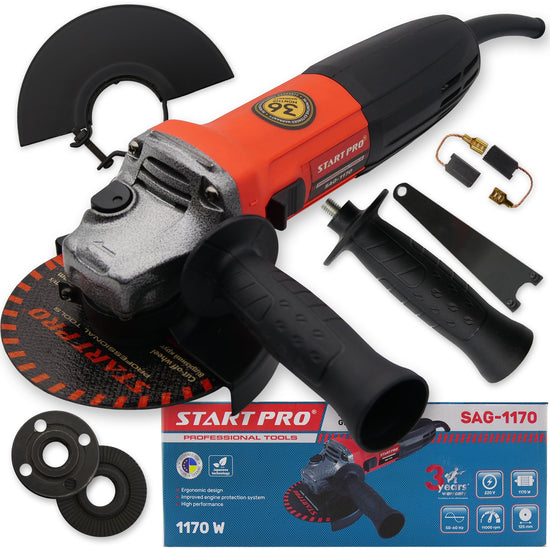 Polizor unghiular STARTPRO SAG-1170B 720W, 11000RPM, 125mm, M14, soft start, anti-restart