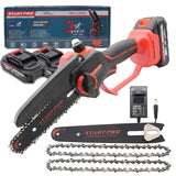 Mini ferastrau cu lant STARTPRO SBS2-21/6MBX 20V, 6 inch, 2 baterii, 2 lanturi, portabil