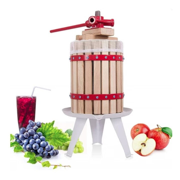 Teasc manual, Presa pentru struguri FP-6, capacitate 6 litri, inaltime 57 cm, lemn masiv de stejar