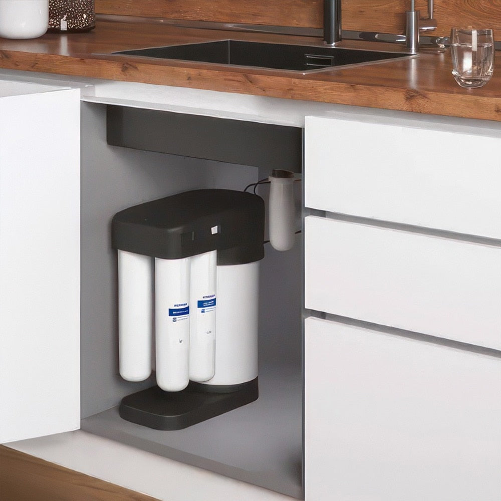 Aparat de filtrare apa cu osmoza inversa Aquaphor RO-102S Morion, 4 filtre (K5, K2, K7M, RO-100S), rezervor 5L, 380 L/zi