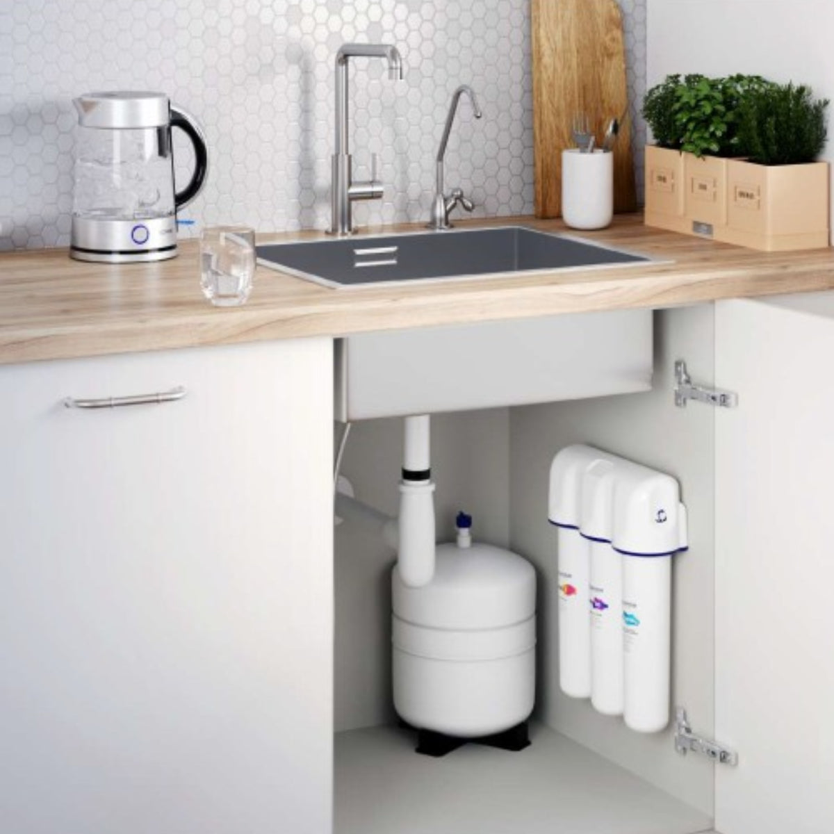 Filtru apa potabila Aquaphor OSMO PRO 100, osmoza inversa, rezervor 10 L, 190 l/zi, cartuse Pro