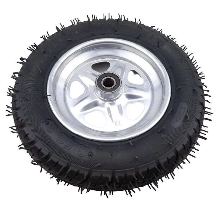 Roata roaba cu rulment 3.50-8, tip spita, cauciuc cu camera, janta metalica, ax 20 mm