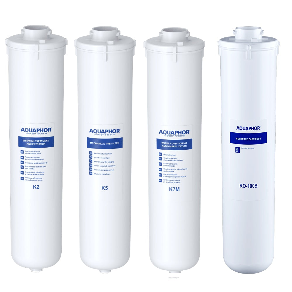 Aparat de filtrare apa cu osmoza inversa Aquaphor RO-102S Morion, 4 filtre (K5, K2, K7M, RO-100S), rezervor 5L, 380 L/zi