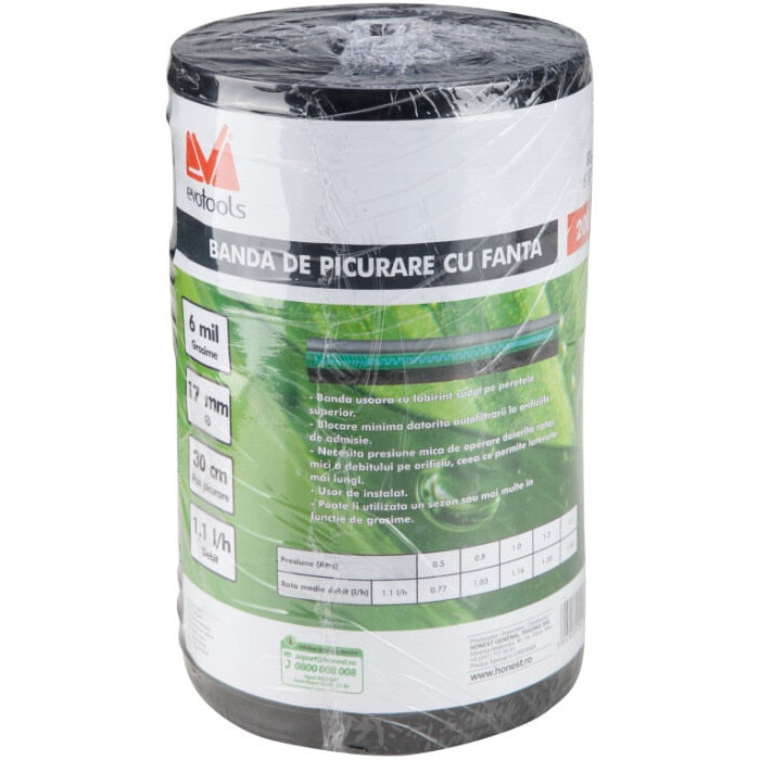 Banda picurare 17 mm 200 m 1.1 l/h 30 cm ETS 0.15 mm