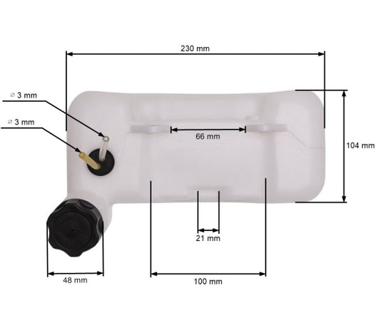 Rezervor benzina motocoasa chinezeasca 33cc, Ruris