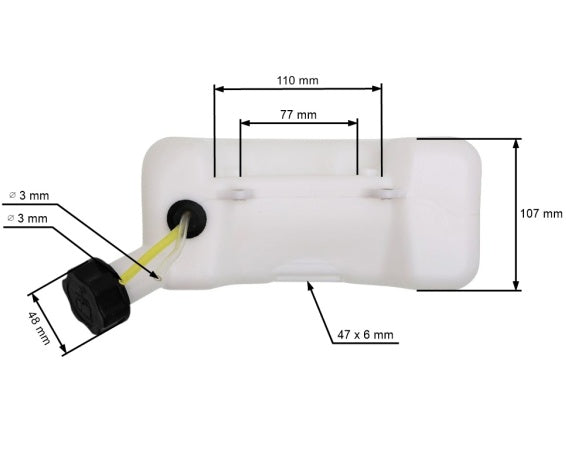 Rezervor benzina motocoasa cu gat intors