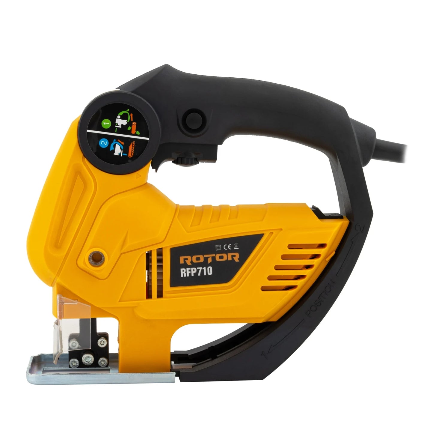 Fierastrau pendular + sabie 2in1 Rotor RFP710, 710W, 3000 rpm, taiere lemn 65 mm, otel 8 mm
