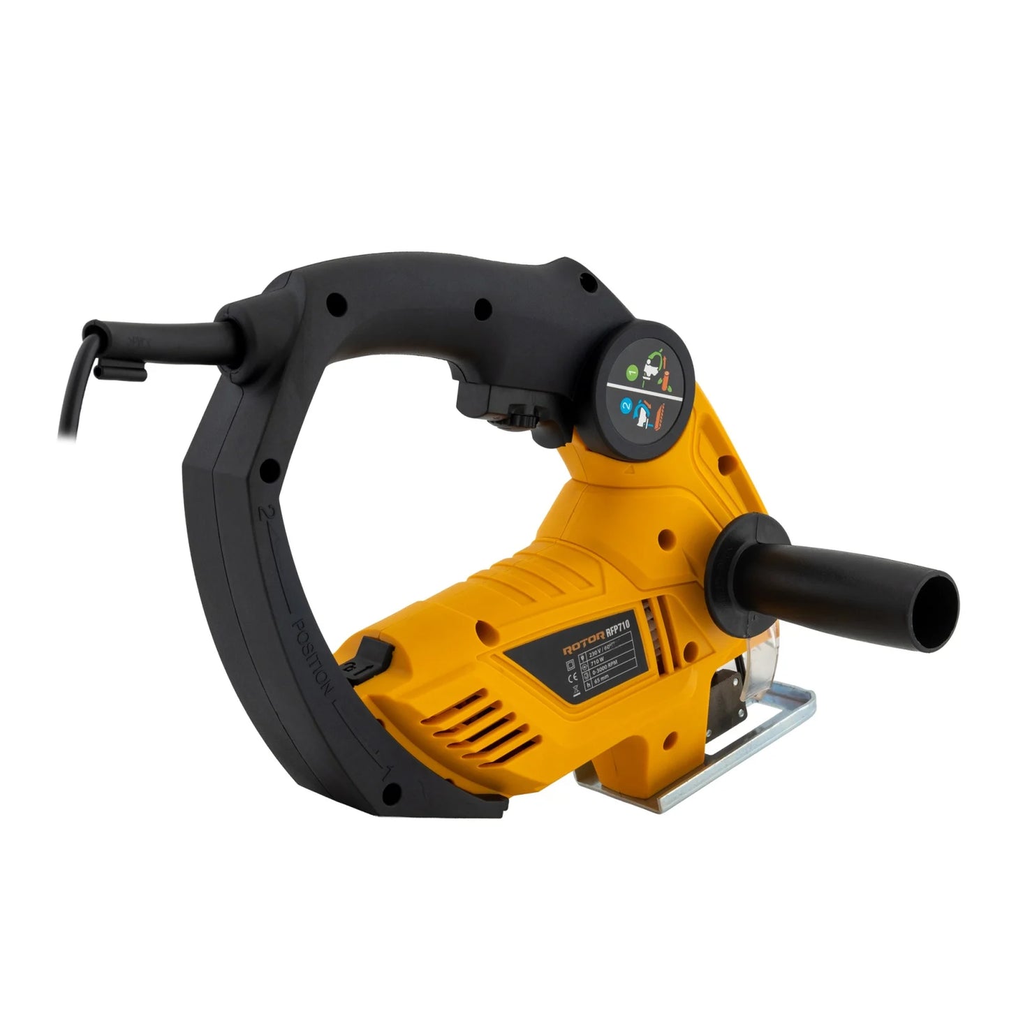 Fierastrau pendular + sabie 2in1 Rotor RFP710, 710W, 3000 rpm, taiere lemn 65 mm, otel 8 mm
