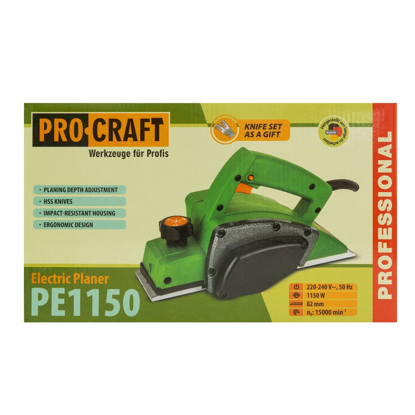 Rindea electrica Procraft PE1150, 1150W, latime 82 mm, adancime 3 mm, 15000 rpm