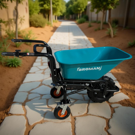 Roaba electrica Broman TRE 2 in 1, cuva basculabila, 500 W, 6 Ah, 150 kg