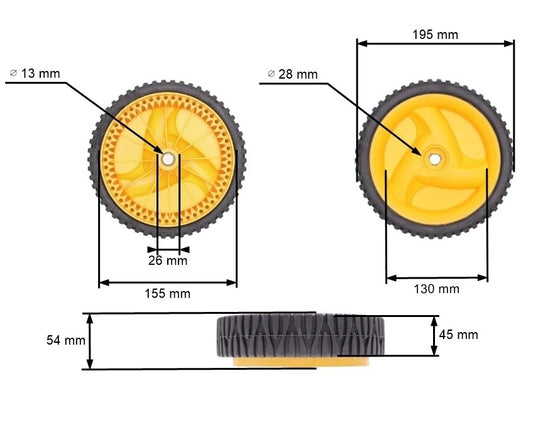 Roata pentru drujba masina tuns gazon fata Husqvarna Taiwan