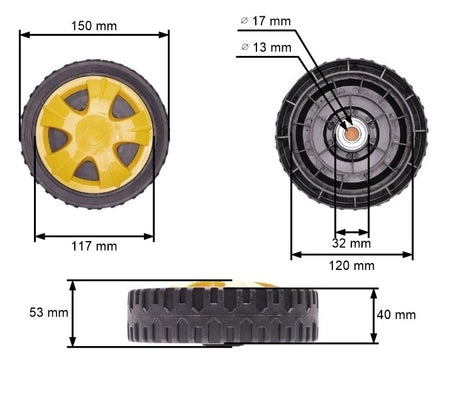 Roata masina tuns gazon universala 150mm
