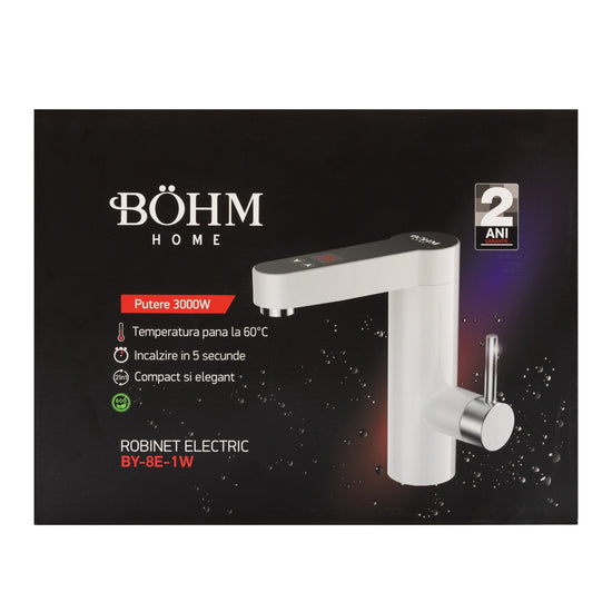 Robinet Electric Instant Bohm BY-8E-1W, 3000W, alb, afisaj digital, compact - detaliu 2