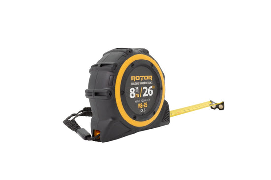 Ruletă 8m x 25mm ROTOR R8-25, Curea de mână, Auto-blocare