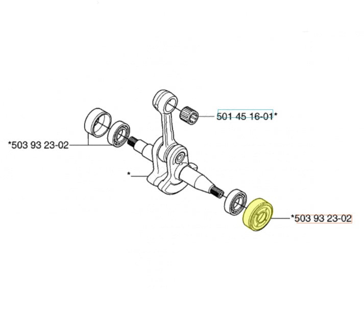Rulment cu simering drujba Husqvarna 340, 345, 350 (cal. 1)   set
