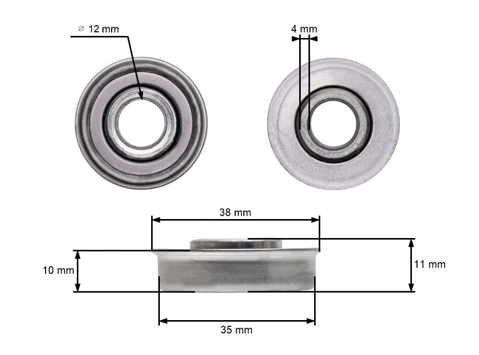 Rulment roata masina tuns gazon 12 x 35 mm