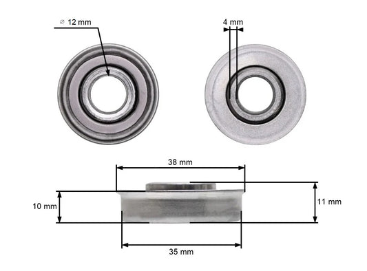 Rulment roata masina tuns gazon 12 x 35 mm