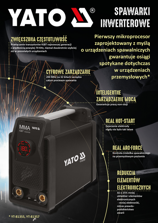 Aparat sudura Yato YT-81355, inverter MMA, 140A - imagine oficiala 1