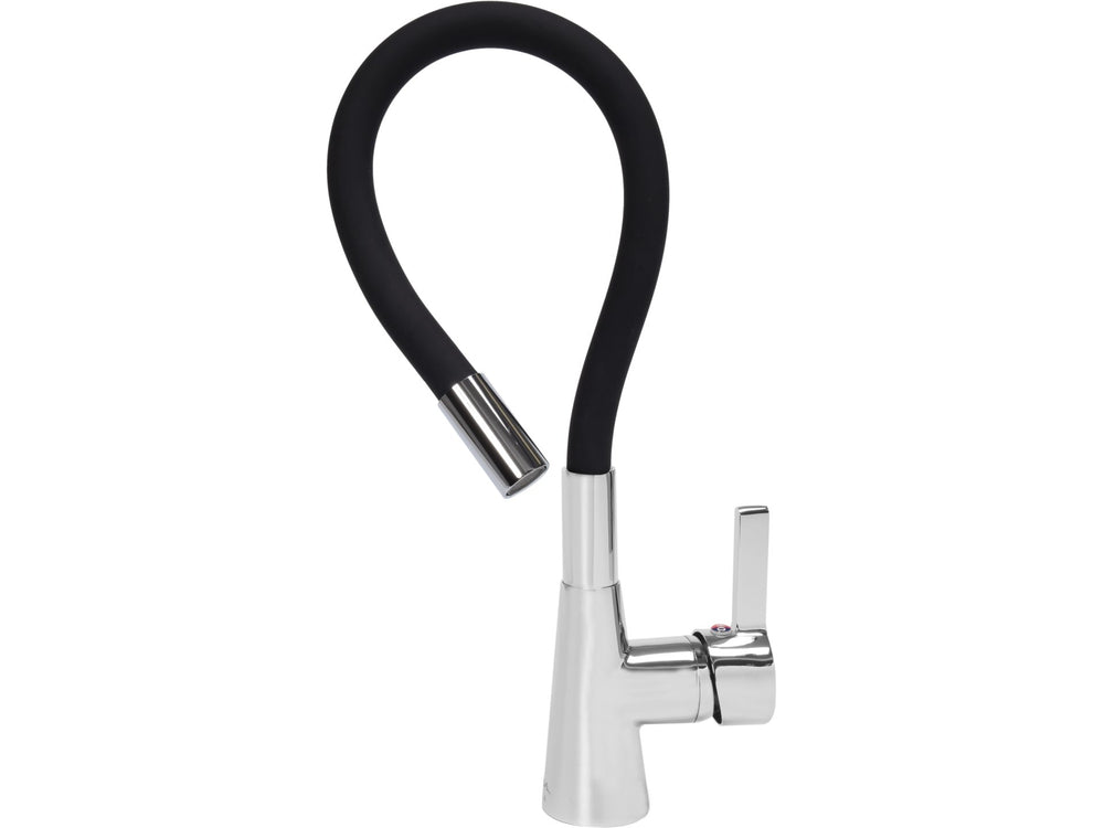 Baterie bucatarie teava flexibila negru Fala 75705 - corp alama finisaj negru mat