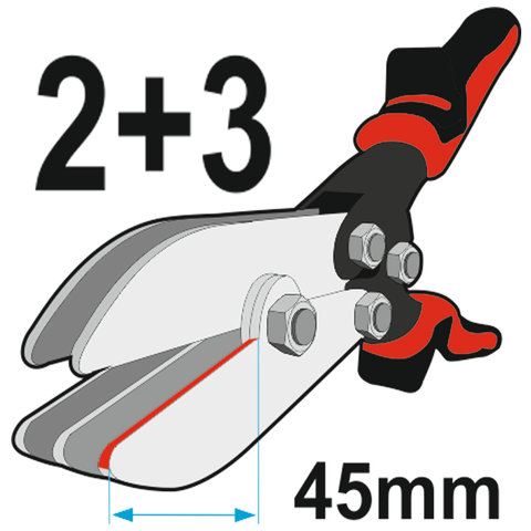 Cleste pentru burlane 260 mm 5 lame deschidere 45 mm pentru reducere diametru teava