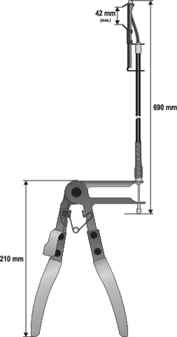 Cleste pentru coliere furtun cu cablu 690mm Yato YT-0677