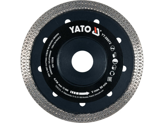Disc Diamantat 125mm 22.2mm Uscat Umed Gresie Yato YT-59972