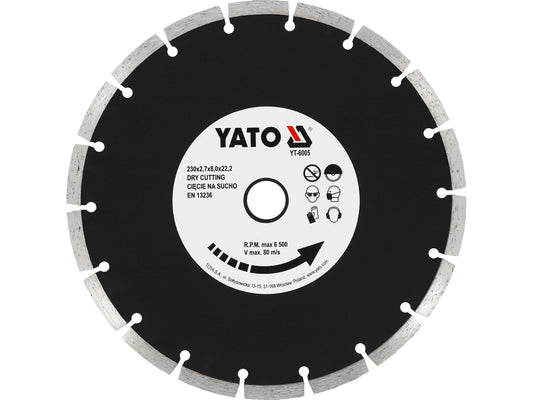 Disc Diamantat Segmentat 230mm 22.2mm Beton Caramida Yato YT-6005