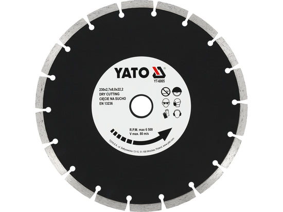 Disc Diamantat Segmentat 230mm 22.2mm Beton Caramida Yato YT-6005