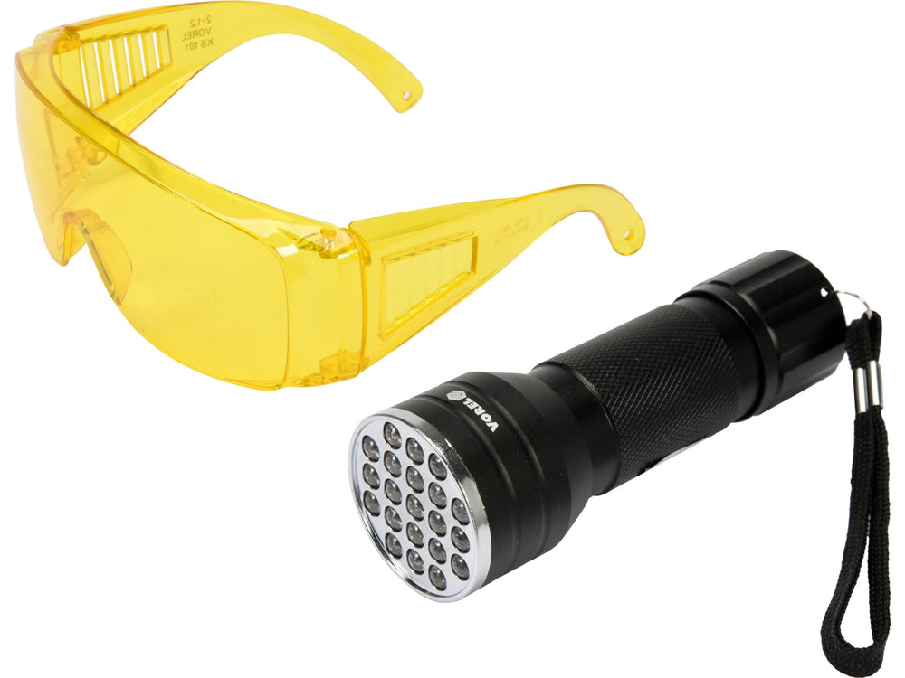 Kit lanterna LED UV ochelari protectie Vorel 82756