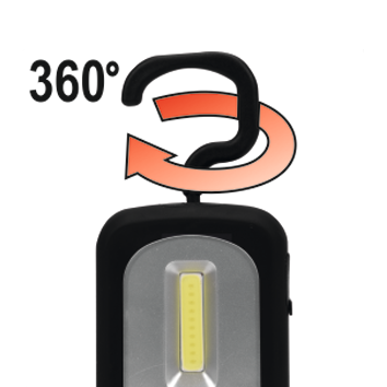 Lampa de mana rotativa COB LED 3W reincarcabila USB - Vorel 82723