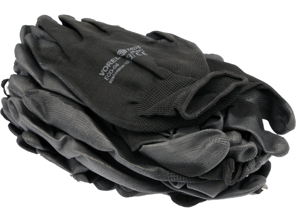 Manusi de lucru 10 negru 12 perechi Vorel 74078