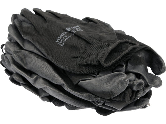 Manusi de lucru 10 negru 12 perechi Vorel 74078