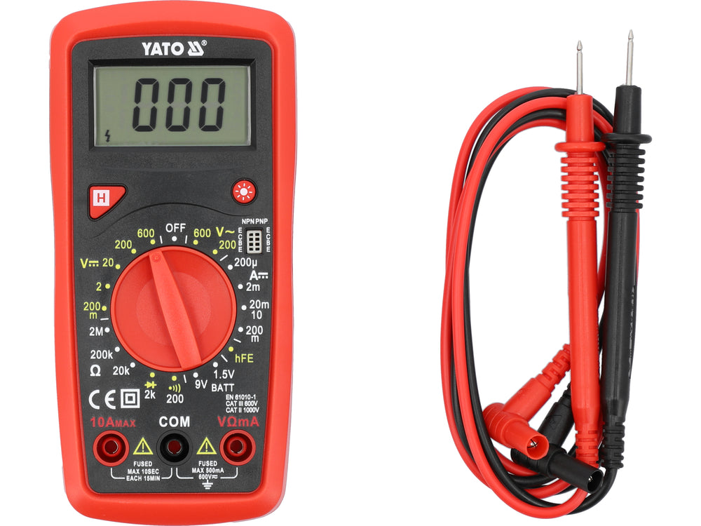 Multimetru digital YATO YT-73081, AC/DC 600 V, 10 A - imagine produs 2