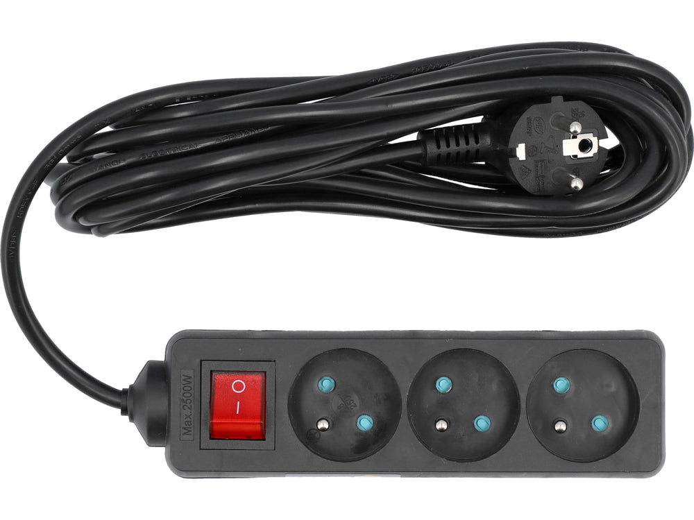 Prelungitor 3 prize 5m cu intrerupator - Vorel 72627