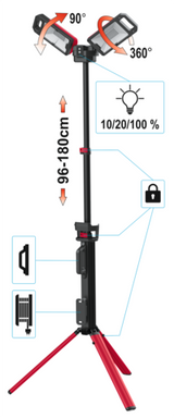 Proiector portabil Yato YT-81811, pliabil, 5000lm, acumulator - imagine oficiala 4