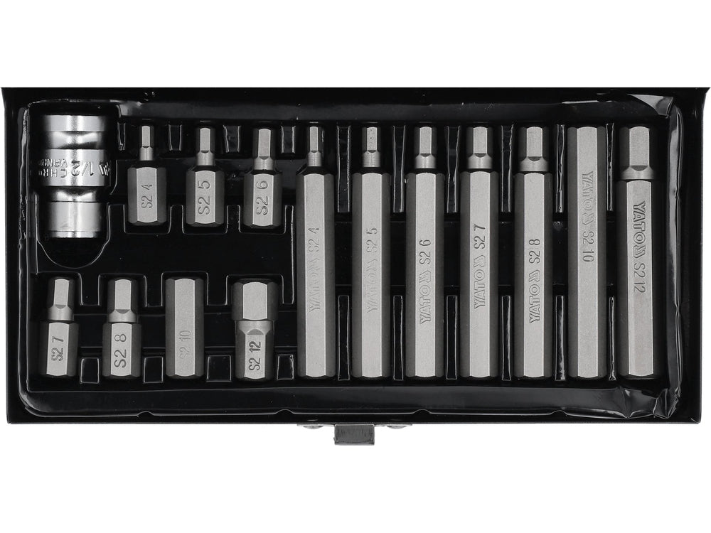 Set Biti Hexagon 15 Piese S2 3/8 1/2 Yato YT-0413