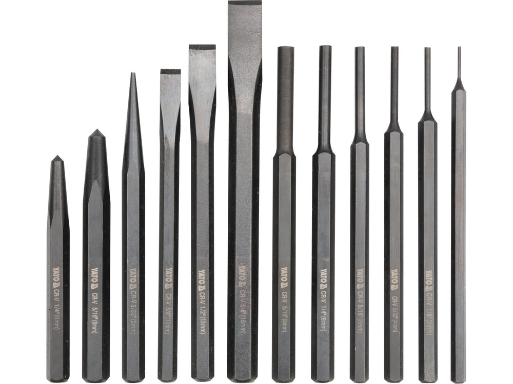 Set dalti si dornuri YATO YT-4714, CrV, 12 piese - imagine produs 2
