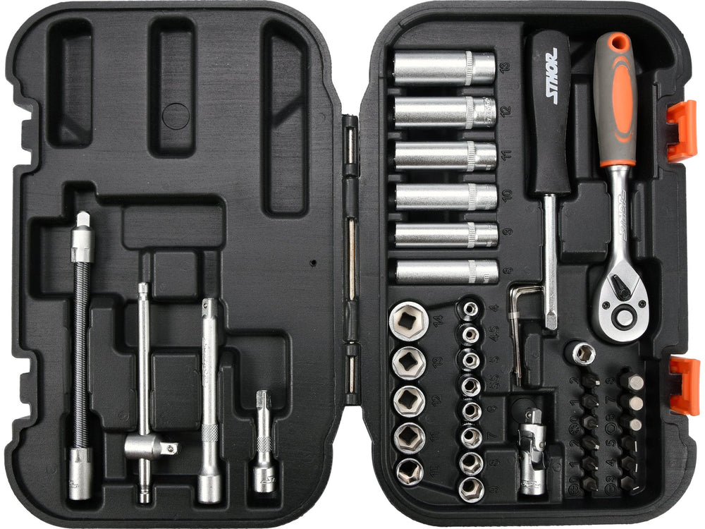 Trusa Tubulare 1/4" 42 Piese Sthor 58641