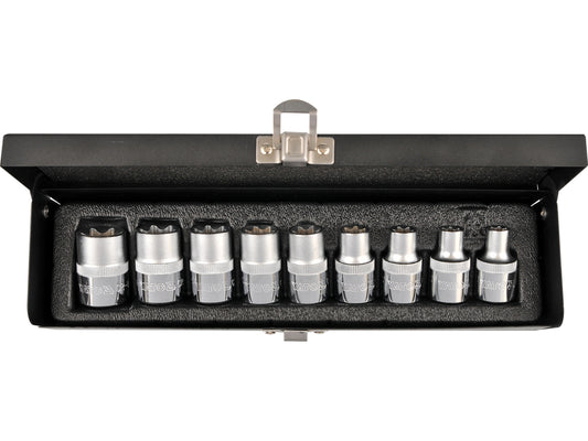 Trusa tubulare Torx CrV 9 piese E10-E24 1/2 inch Yato YT-0521
