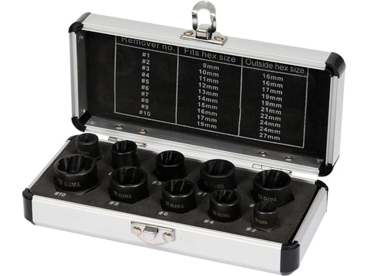 Set extractoare suruburi YATO YT-06031, 3/8 inch, 10 piese