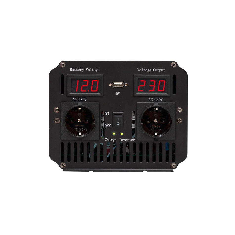 Invertor cu unda sinusoidala pura 1000W, USB, voltmetru dublu, sursa alimentare neintreruptibila SAIC1000TS