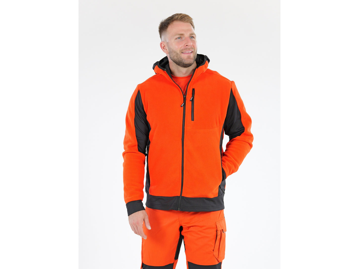 JACHETA FLEECE CU GLUGA SARNA ALBA 3XL