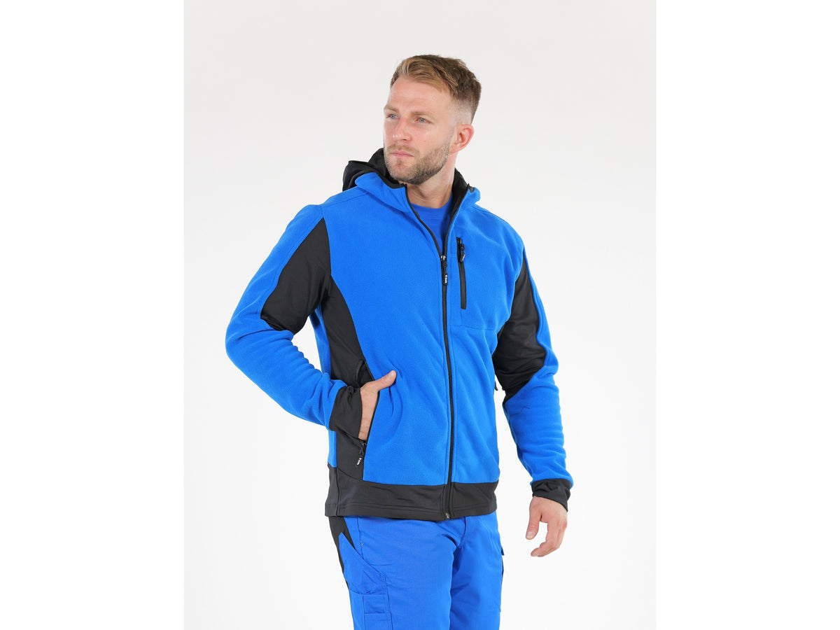JACHETA FLEECE CU GLUGA SARNA ALBASTRA L