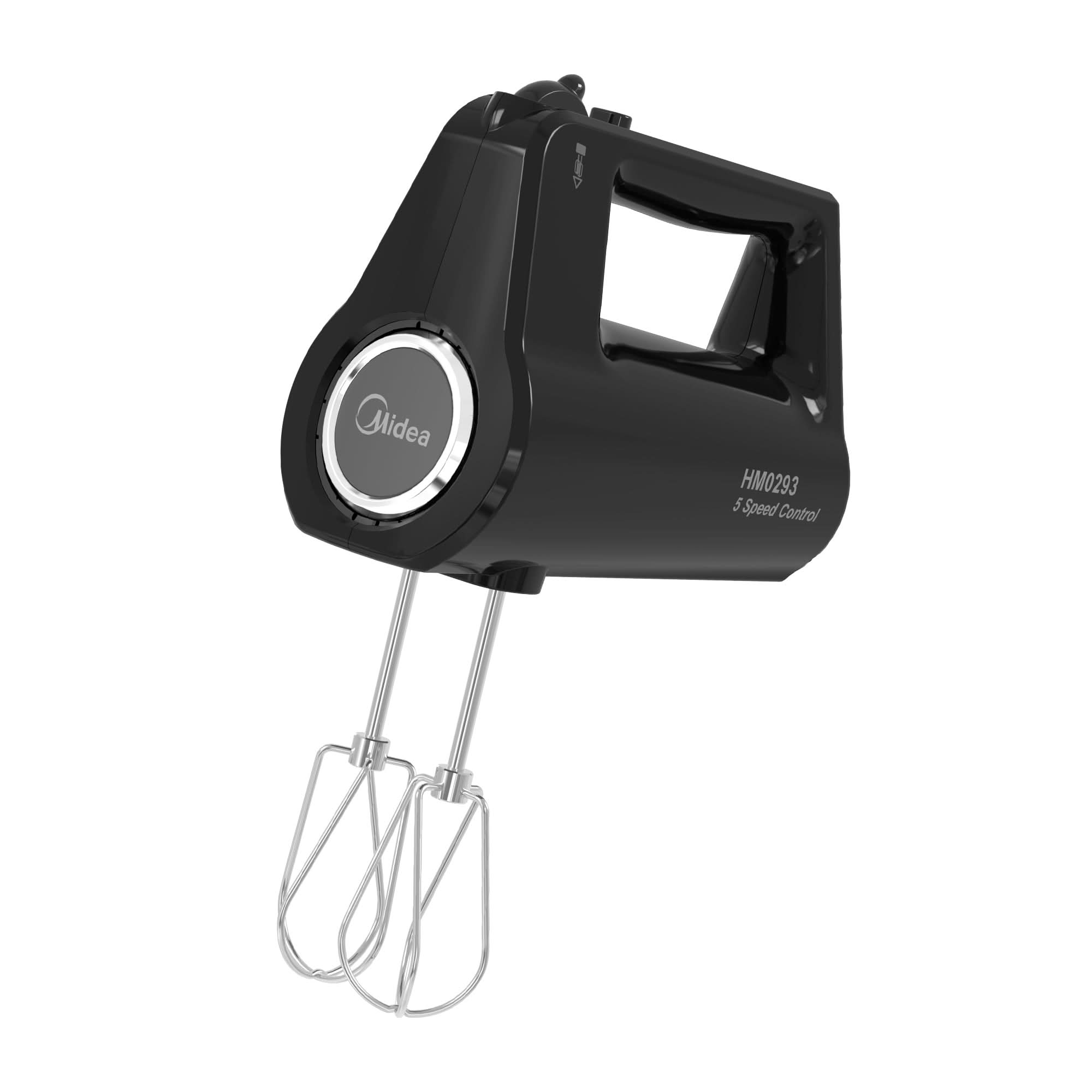 Mixer de mana MIDEA HM0293, 400W, 5 viteze + Turbo, cu teluri inox, detasare rapida, alb