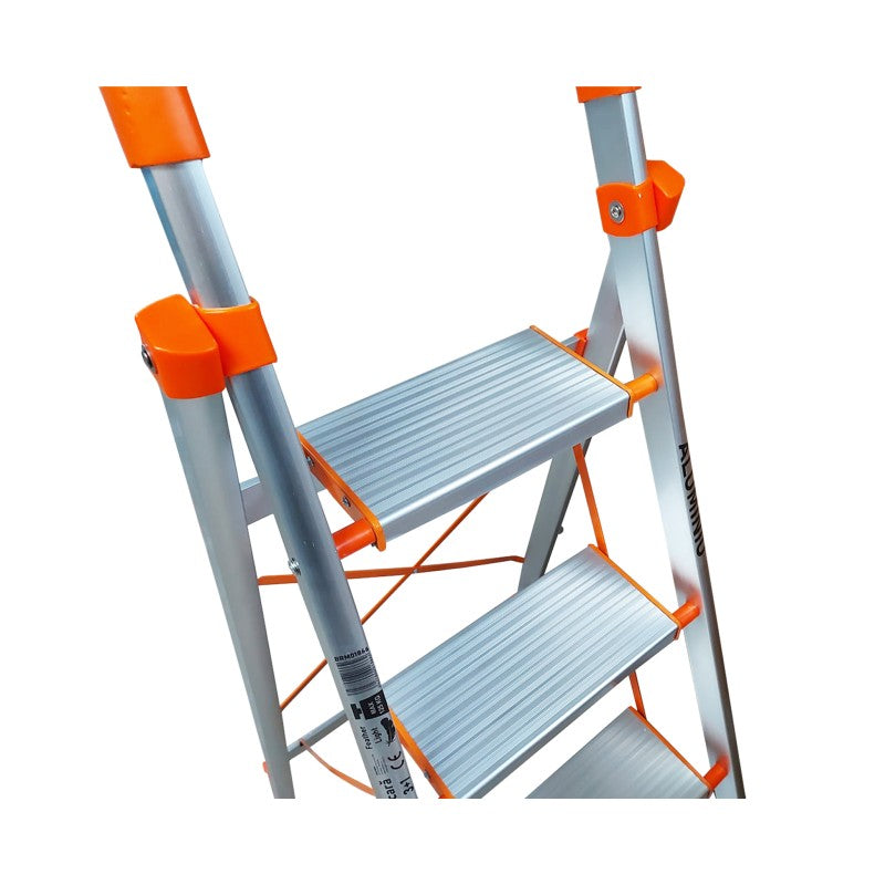 Scara aluminiu pliabila 3+1 trepte antiderapanta, stabila, pentru casa si gradina