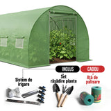 Solar gradina tip tunel 3x2x2 m cu folie UV4 180g cadru otel galvanizat