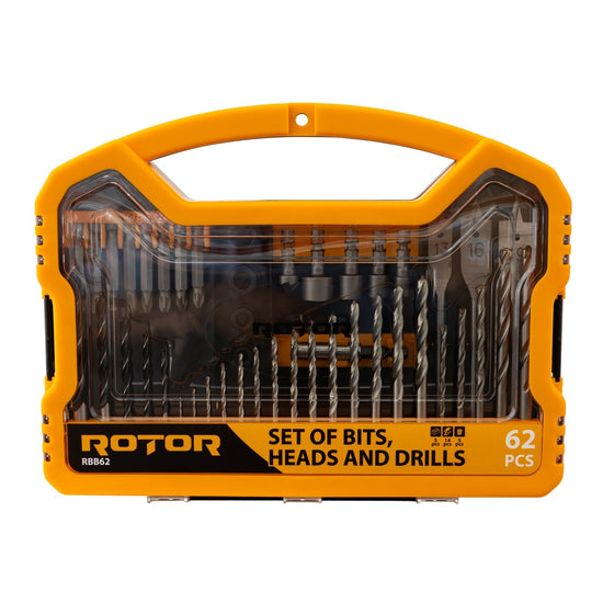 Set Biti Tubulare Burghie ROTOR RBB62, 62 piese, set complet pentru atelier