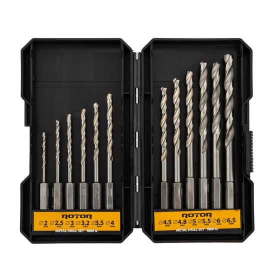 Set Burghie Metal HEX ROTOR RBM12, 12 piese, pentru insurubat si gaurit