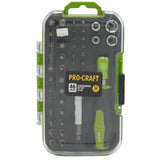 Set Biti PROCRAFT SS-46, 46 piese, adaptor 1/4"